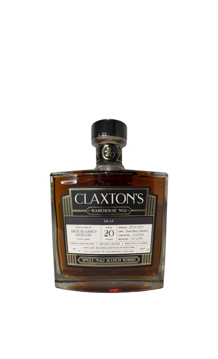 Bruichladdich 2001 20yo Warehouse 1 Claxton's with presentation box
